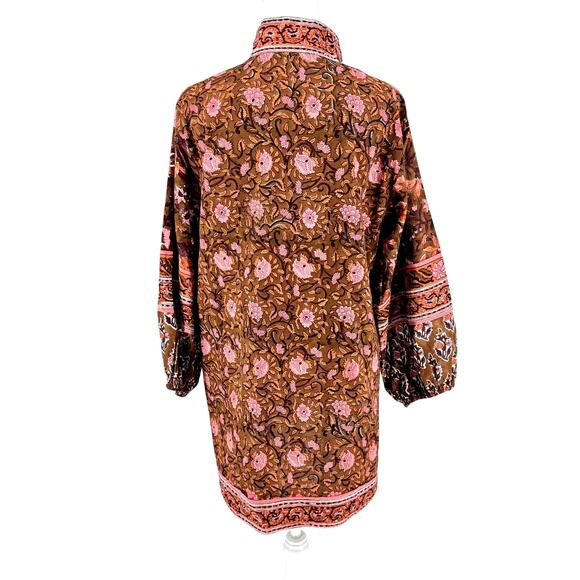 πΈβ¨ Sue Sartor Bangalore Tunic β Block Print Floral β 100% Cotton β Size L β¨πΈ - Picture 4 of 10